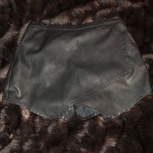 Black leather shorts